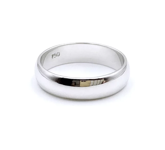 Jaisiam Jewelry แหวนทองคำขาวแท้ แหวนเรียบ เกลี้ยง ทองคำแท้ 75% กว้าง 5 มิลลิเมตร รุ่น SWGR750-1