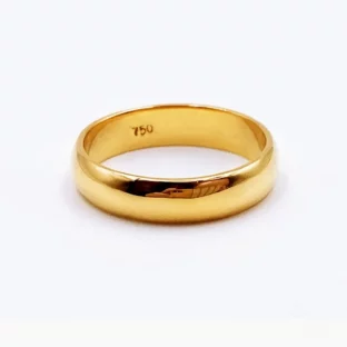 18K gold band ring (75%gold) 5 MM. wide weight 3.8-8.2 grams NO. GR750-1-5MM