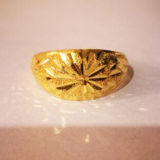 แหวนทองคำแท้ 96.5% น้ำหนัก ครึ่งสลึง ( 1.9 กรัม ) ไซส์ #50 รุ่น GR965-1.9-81 JAISIAMJEWELRY