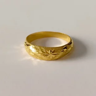 แหวนทองคำแท้ 96.5% น้ำหนัก ครึ่งสลึง ( 1.9 กรัม ) ไซส์ #57 รุ่น GR965-1.9-84