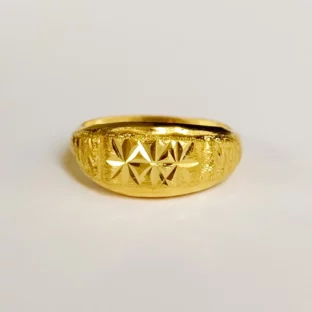 แหวนทองคำแท้ 96.5% น้ำหนัก ครึ่งสลึง ( 1.9 กรัม ) ไซส์ #52 รุ่น GR965-1.9-85