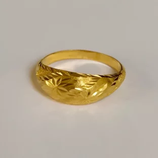 แหวนทองคำแท้ 96.5% น้ำหนัก ครึ่งสลึง ( 1.9 กรัม ) ไซส์ #58 รุ่น GR965-1.9-87