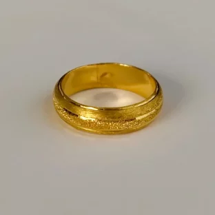 แหวนทองคำแท้ 96.5% น้ำหนัก ครึ่งสลึง ( 1.9 กรัม ) ไซส์ #48 รุ่น GR965-1.9-89
