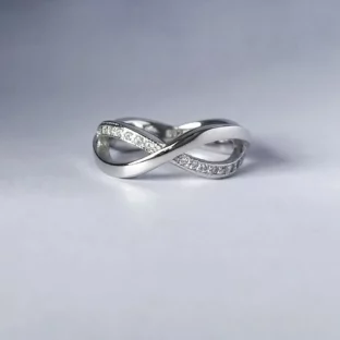 แหวนเงินแท้ 925 ผู้หญิง แหวนอินฟินิตี้ ประดับเพชรcz รุ่น WSR-13